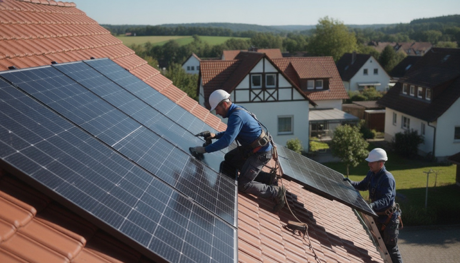 Photovoltaikmodule auf einem Hausdach