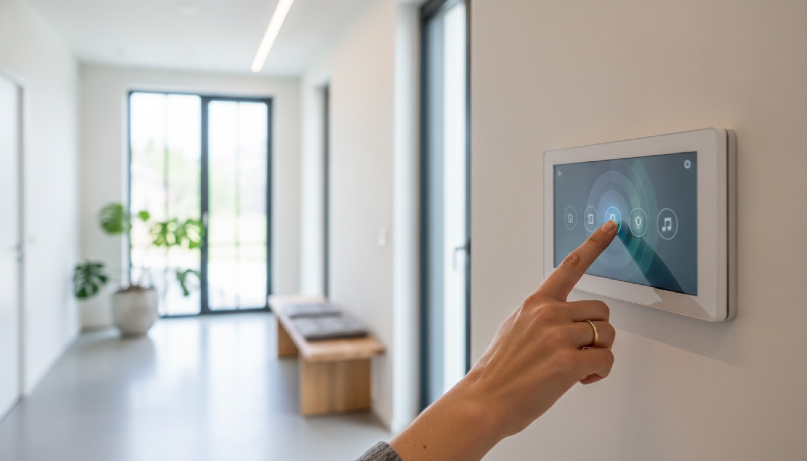 Smart-Home-Bedienfeld an der Wand
